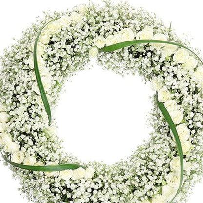 Delicate White Funeral Wreath