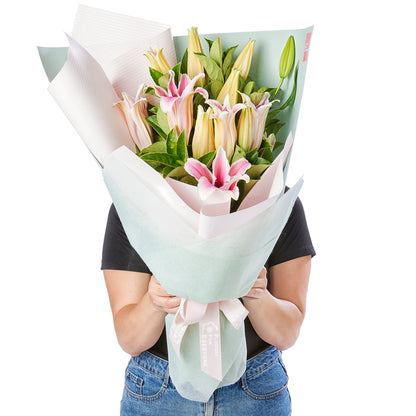 Perfumed Pink Oriental Lilies