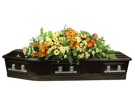 Apricot Dream Casket Flowers