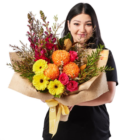 Bright Hessian Bouquet