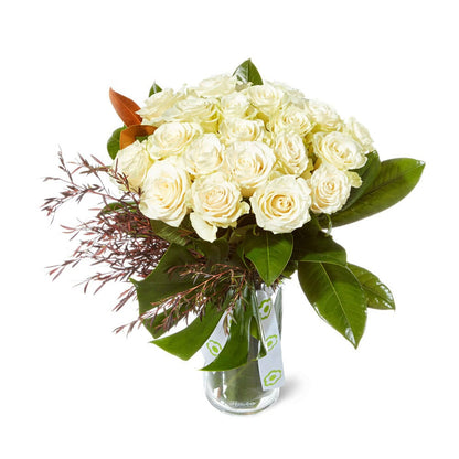 Chic White Rose Vase