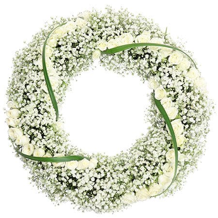 Delicate White Funeral Wreath