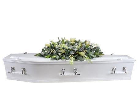 Elegant White Casket Flowers