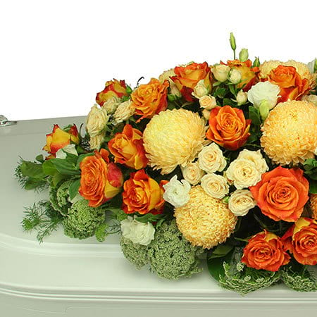 Luscious Apricot Casket Flowers