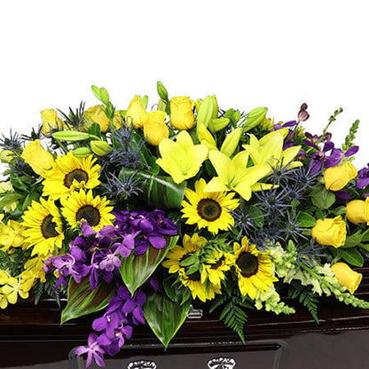 Vibrant Gold Casket Flowers