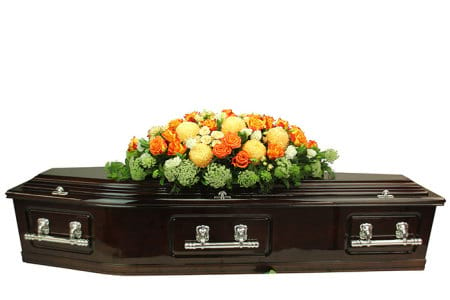 Luscious Apricot Casket Flowers