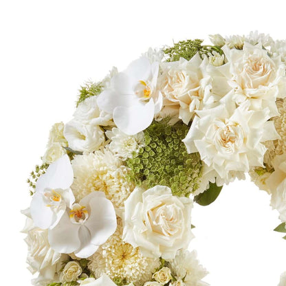 White Orchid Tribute Wreath