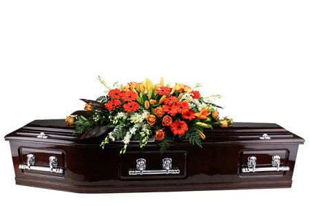 Orange Garden Flower Casket