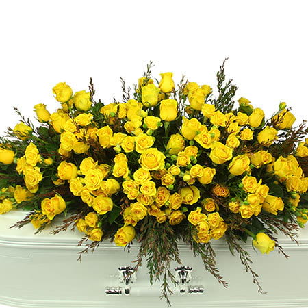 Yellow Rose Casket Flowers