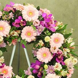 Pink Floral Sympathy Wreath