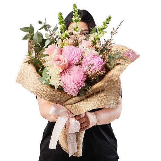 Pink Hessian Bouquet