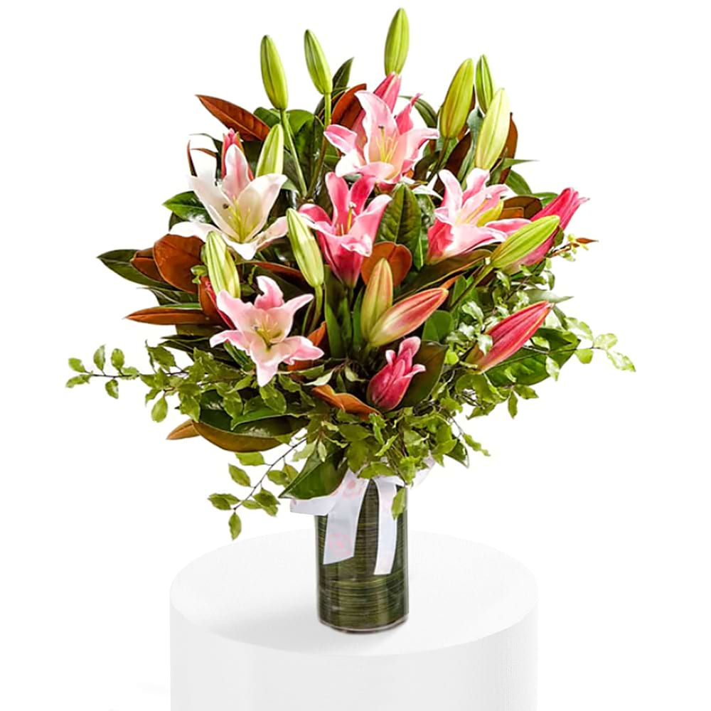 Pink Lily Queen Vase