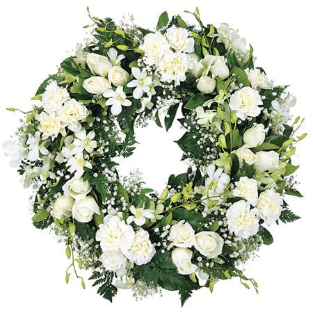 Pretty White Funeral Wreath