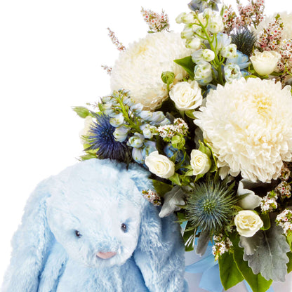 Blue Wish Flowers with Bunny