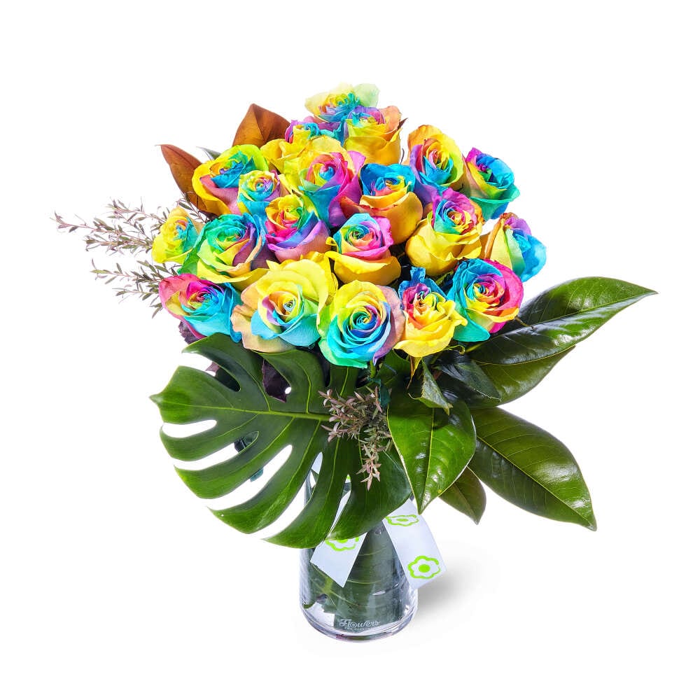 Rainbow Rose Vase