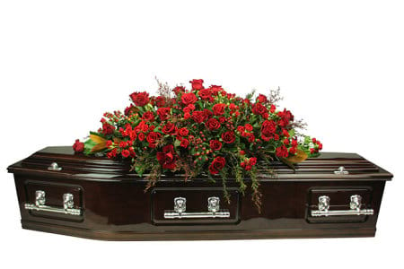 Red Berry & Rose Casket Flowers