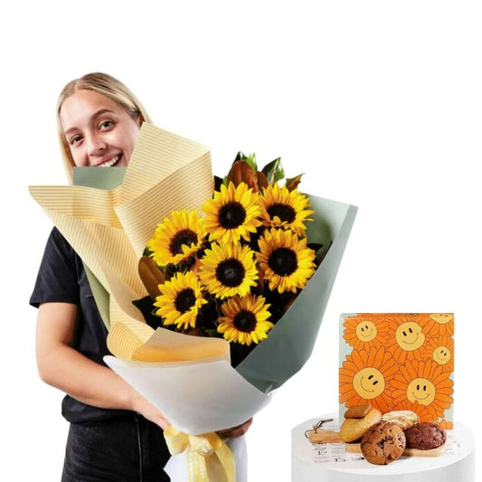 Sunflower Bouquet With Cookies