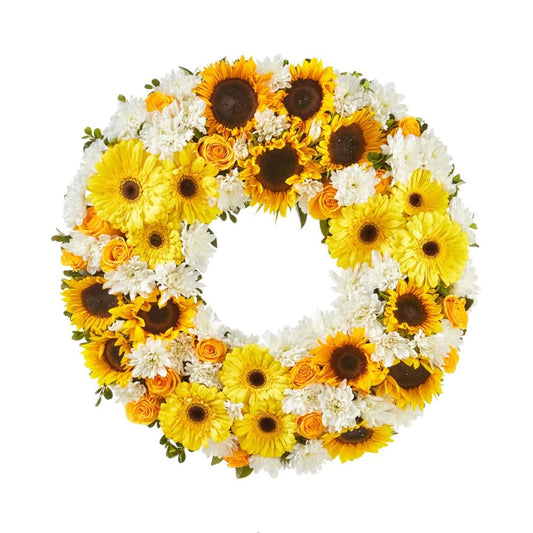 Sunflower Yellow Sympathy Wreath