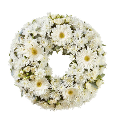 White Gerbera and Rose Wreath