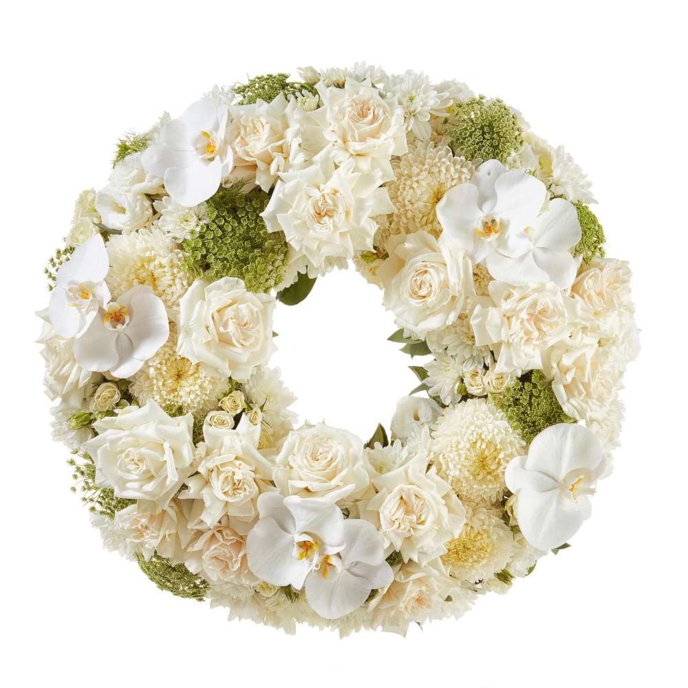 White Orchid Tribute Wreath